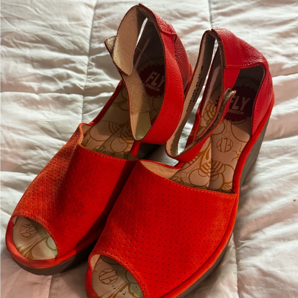 Fly London Vintage Women's Bright Orange Sandals